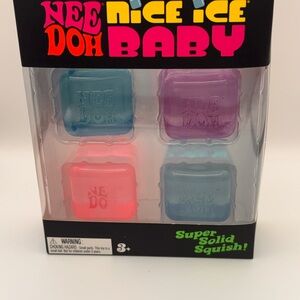 NeeDoh Nice Ice Baby 4 Four Pack Set Mini Nice Cube Pink Blue Purple Nee Doh